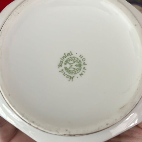 Nippon Japan Antique 24k Hand Painted Rose Pattern Sugar and Creamer Porcelain - Picture 6 of 11